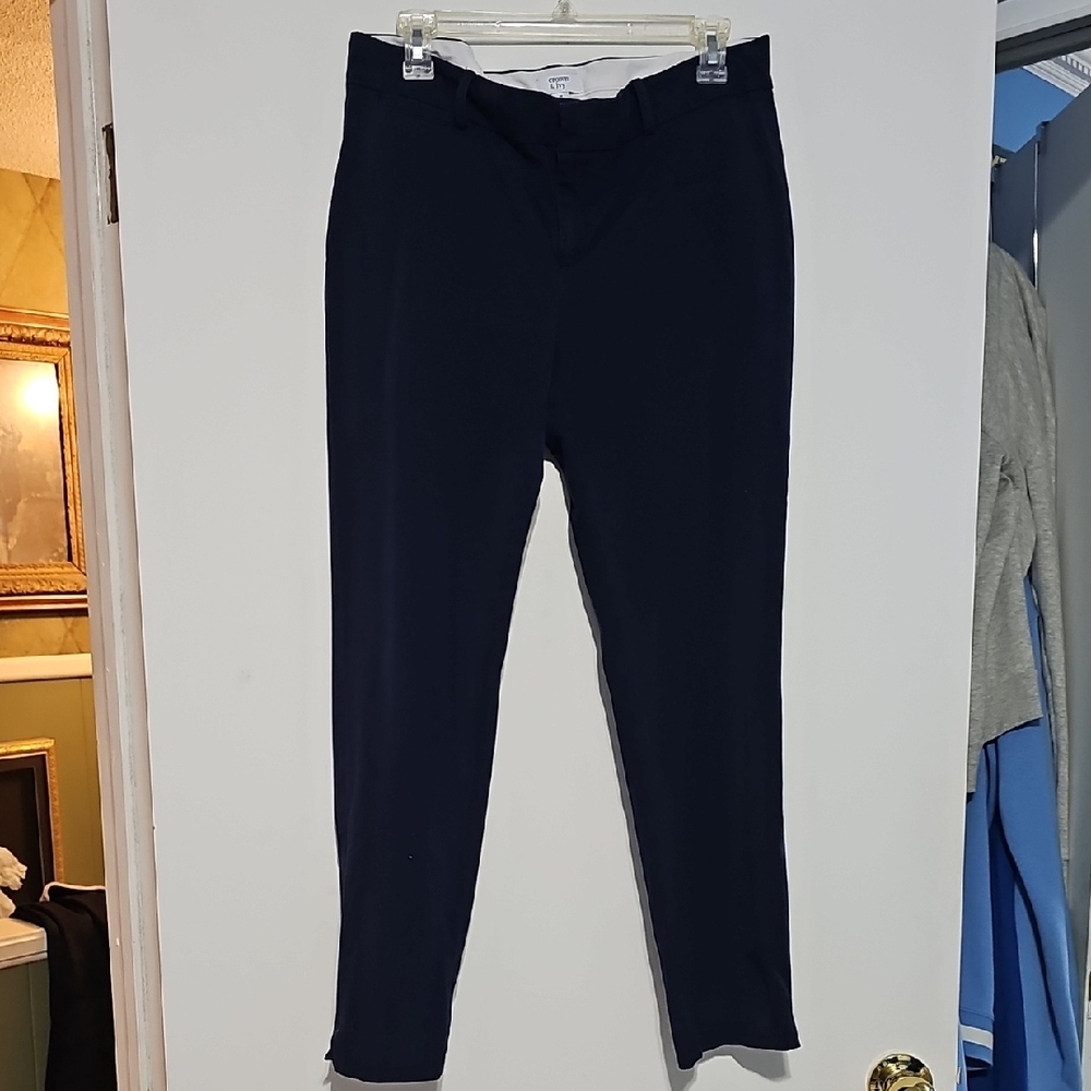 Crown & Ivy Dark Navy Dress Pants Ankle Sz 10 Work Church Fall Chinos